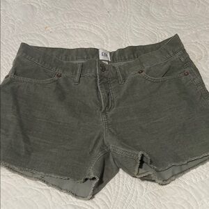 GAP Green Jean Shorts with Frayed Hem and Belt Loops
